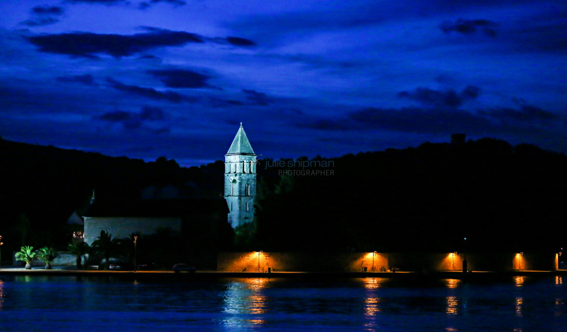 "Nighttime Clocktower" stock image