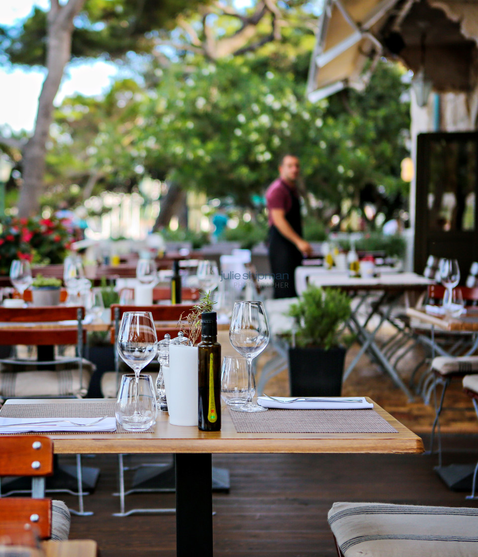 "Outdoor Cafe in Korcula" stock image