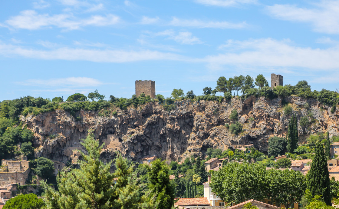 "Old Village on a Hill" stock image