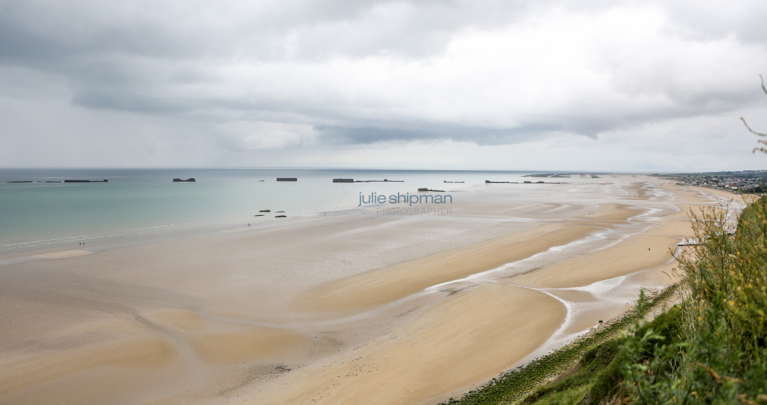 "Low Tide on the Beaches of Normandy" stock image