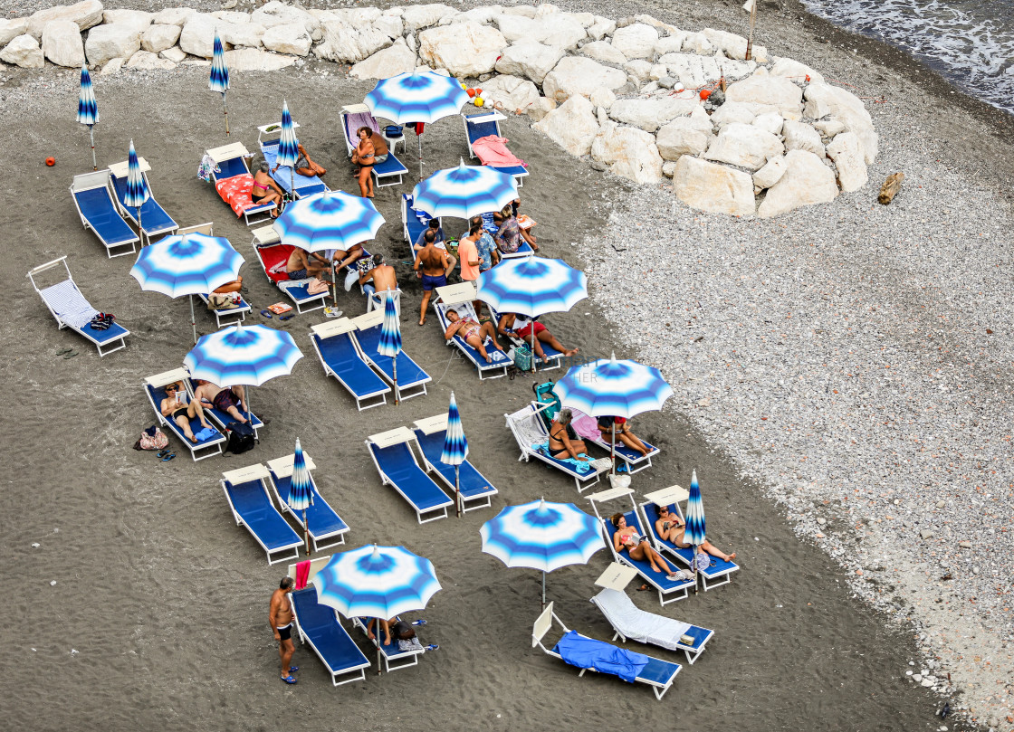 "Blue on the Beach" stock image