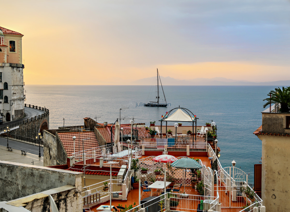 "View from Atrani toward the Sea" stock image