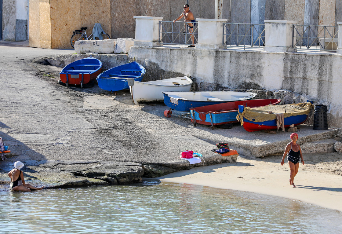 "Enjoying the Beach in Monopoli" stock image