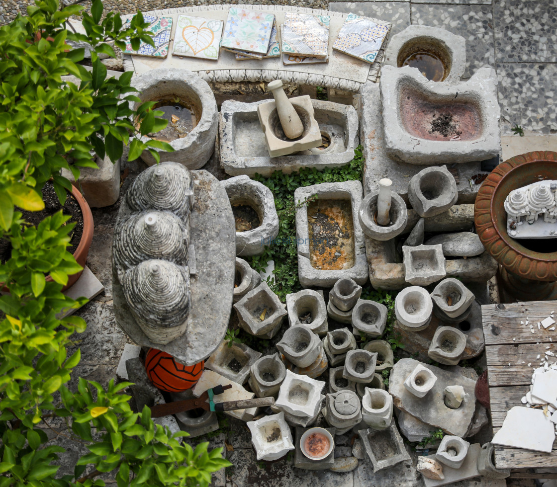 "Looking down on Pots" stock image