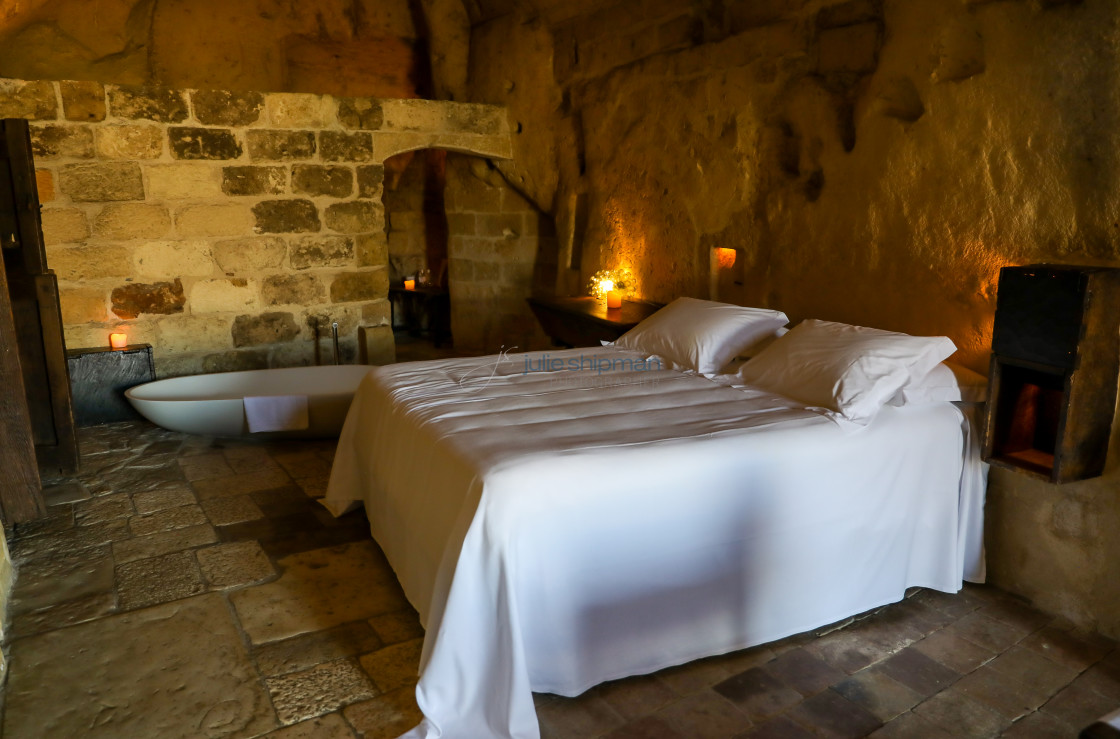 "Hotel Room in a Cave" stock image