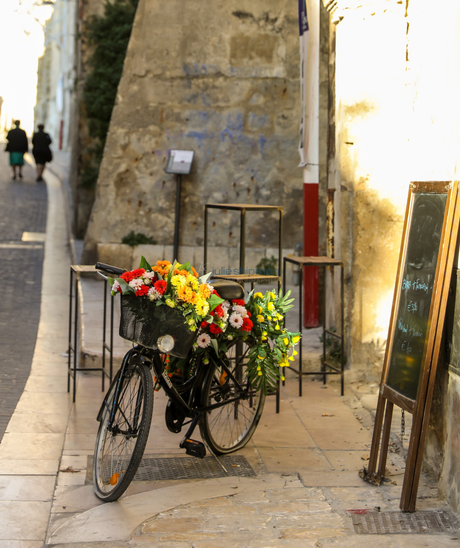 "Bike with Flowers" stock image