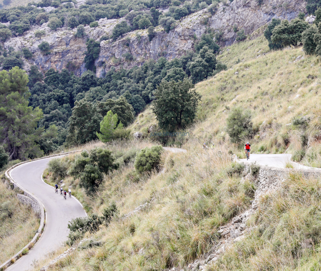 "Riding up a Country Road" stock image