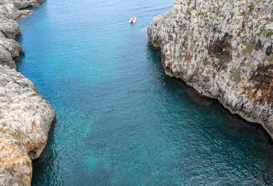 "Rocky coast of Puglia, Italy." stock image