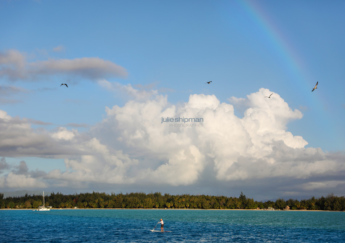 "SUP in Bora Bora" stock image