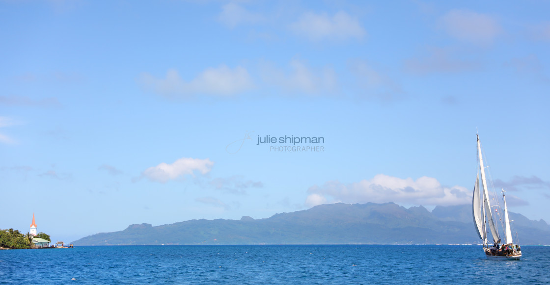 "Sailing in Tahiti" stock image