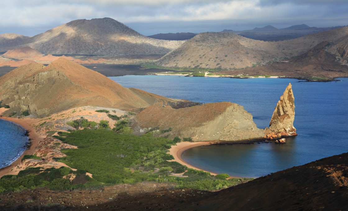 "View from the highest point in the Galapagos Islands." stock image