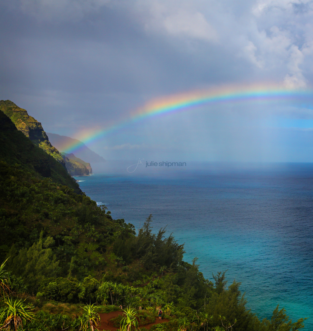 "Rainbow in Paradise." stock image