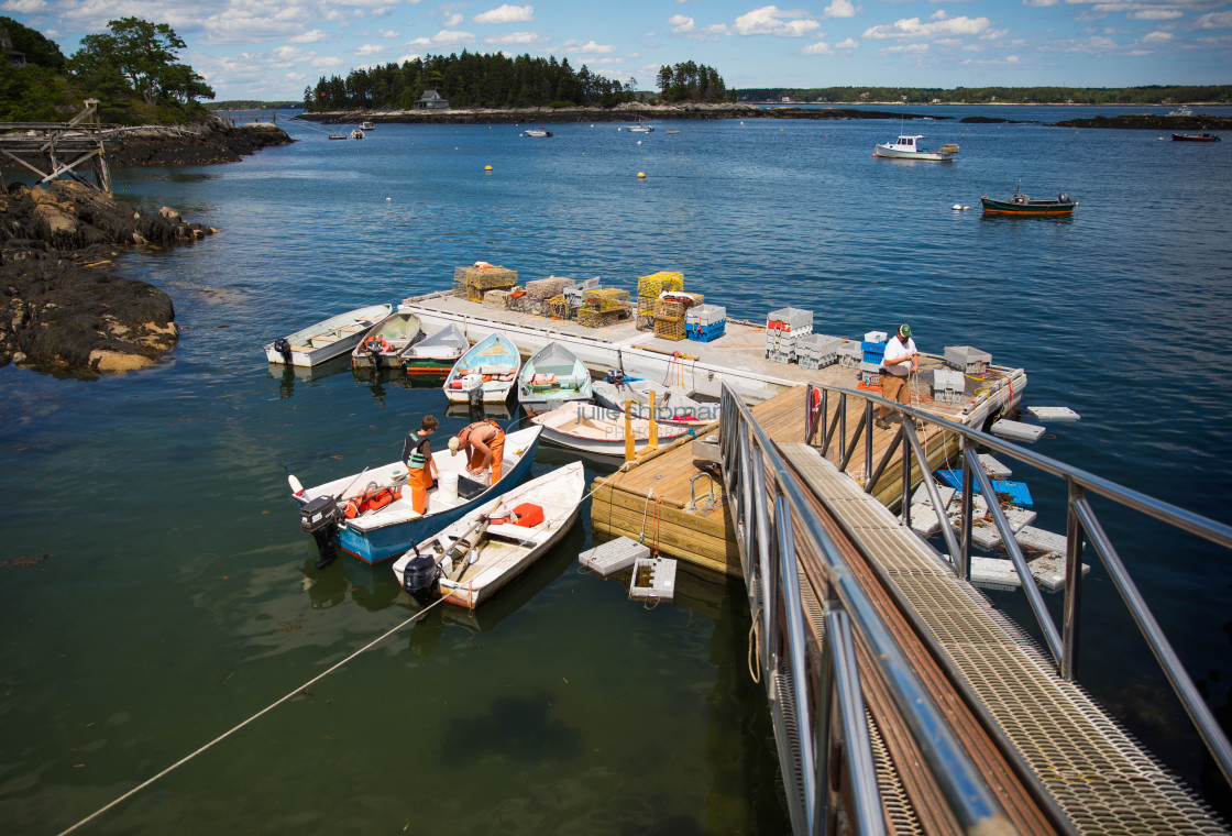 "The Lobster boats coming into the dock." stock image