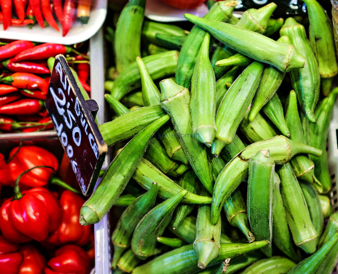 "Okra at the Market" stock image