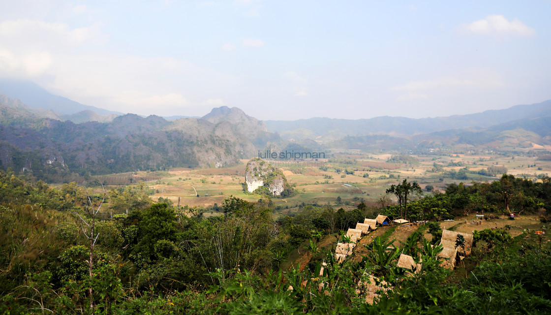 "View of the landscape in northern Thailand." stock image