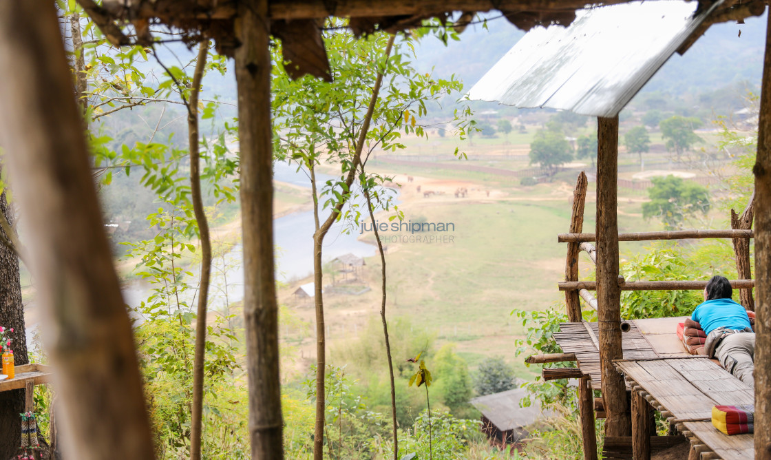 "A viewe of Elephant Nature Park" stock image