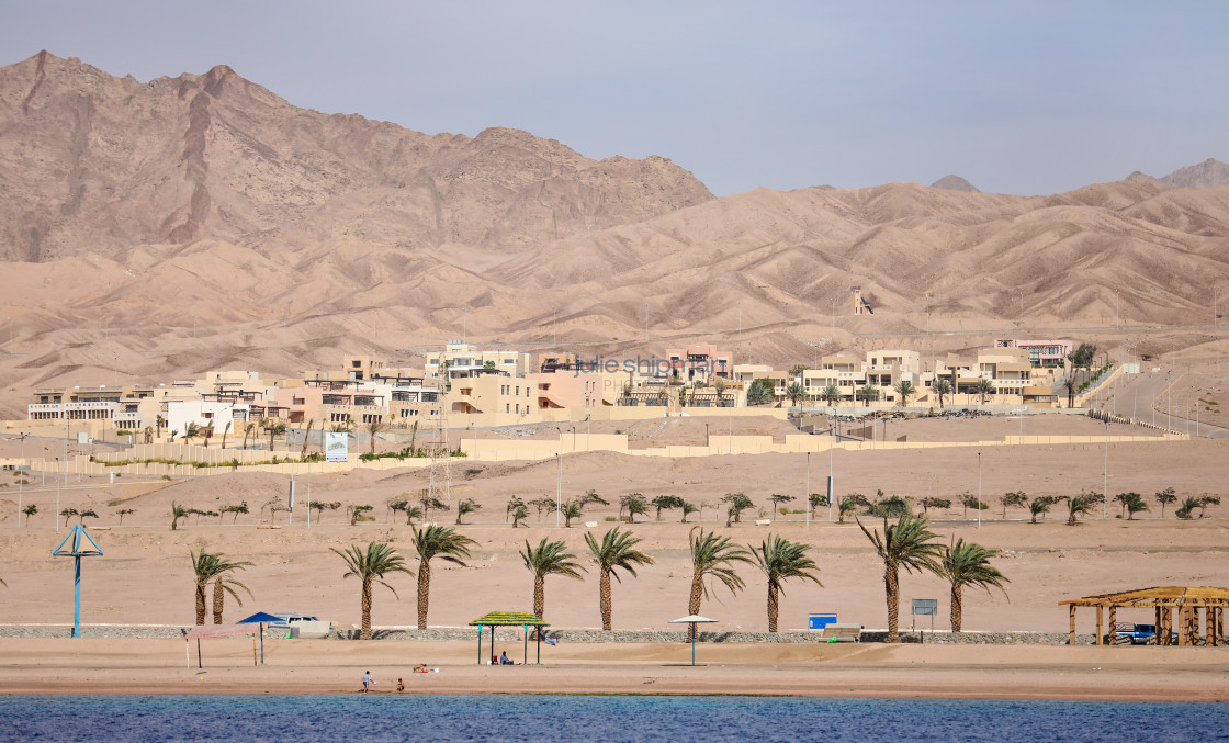 "A community on the Red Sea near Aqaba. Jordan." by Julie Shipman - $18.66 "A community on the Red Sea near Aqaba. Jordan." stock image