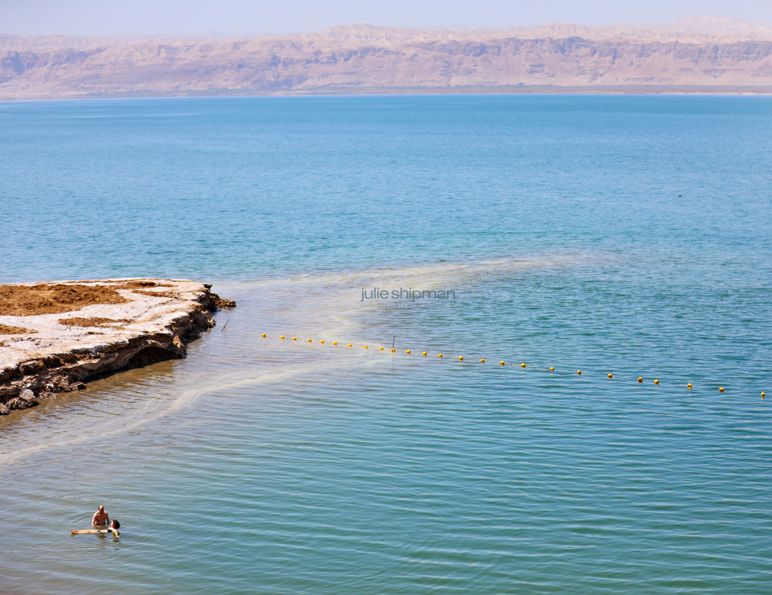 "Floating in the dead Sea" stock image