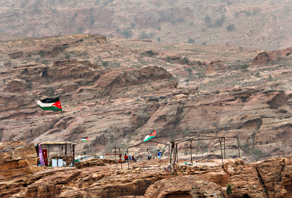 "A place to rest coming into the Monastery from Jordan Trail in Petra." stock image