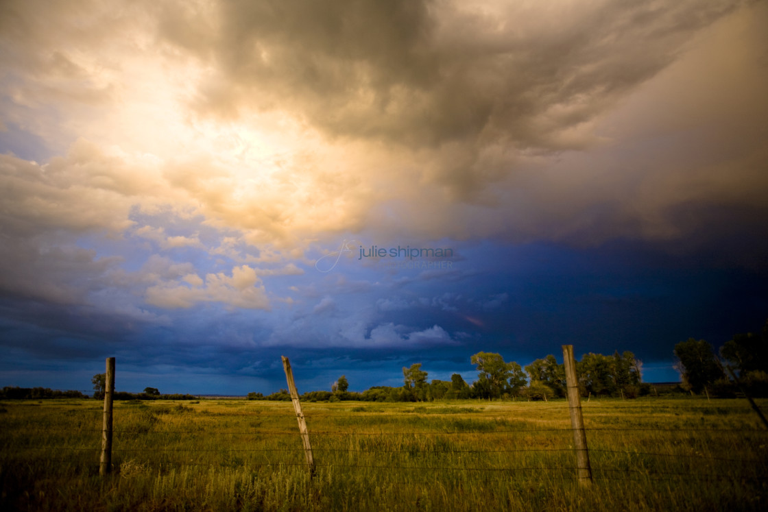 "A storm passing through during our adventures of The West in Robertson, Wyoming and the ranches in the Bridger Valley." stock image