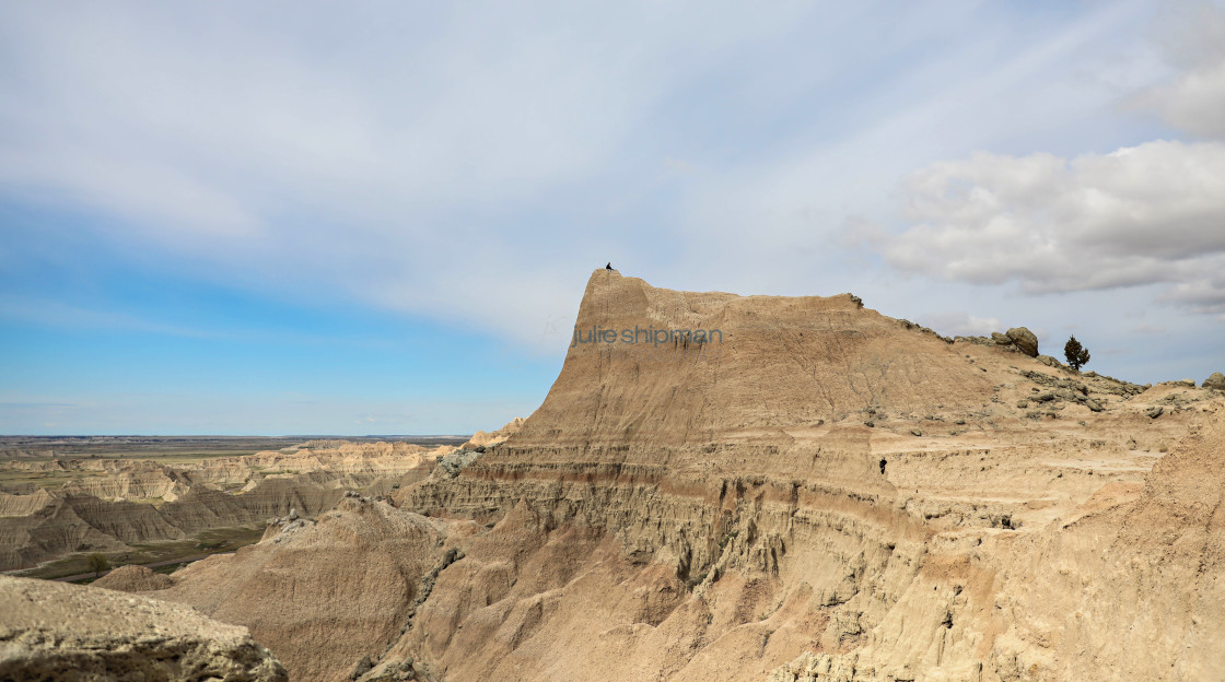 "Views of the stunning rock formations in the Badlands National Park of South Dakota." stock image