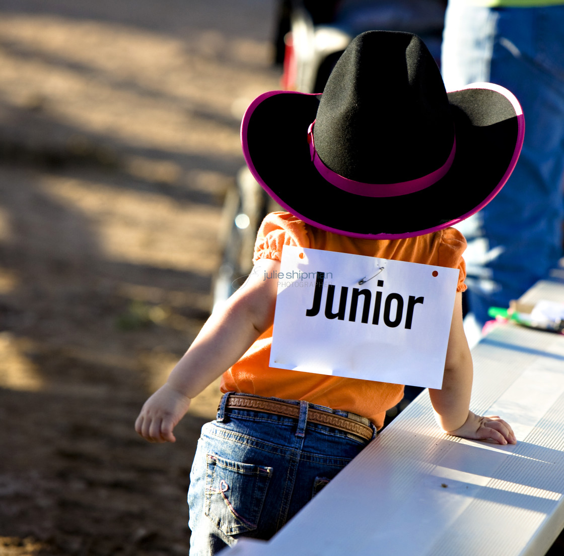 "A junior cowbow at the rodeo in western Wyoming and the ranches in the Bridger Valley." stock image