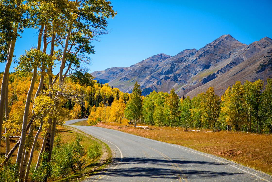 "Stunning images from the Scenic Highway Alpine Loop and the western Rocky Mountains in the autumn in central northern Utah." stock image