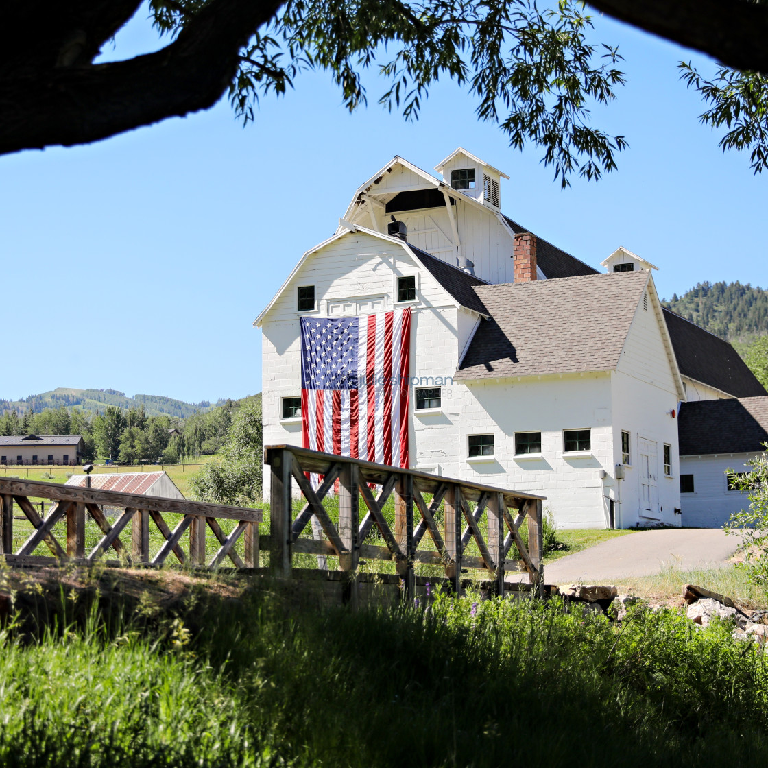 "Summer at the barn in Park City, McPolin Farm." stock image