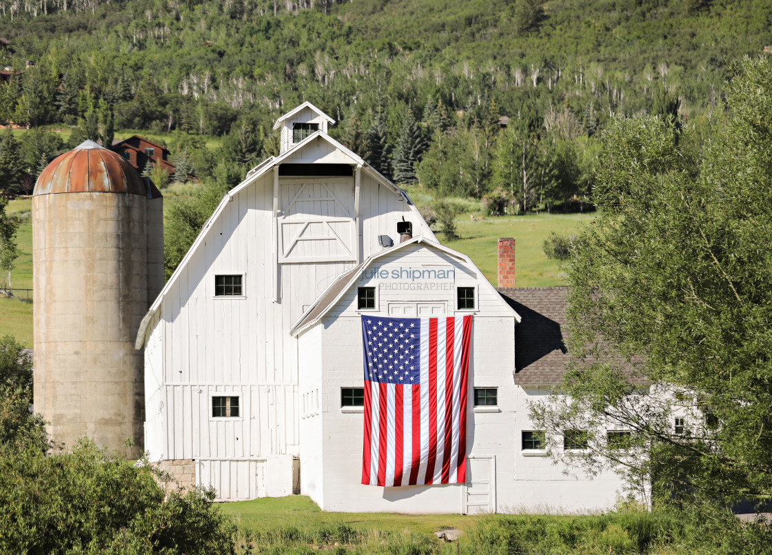 "Summer at the barn in Park City, McPolin Farm." stock image