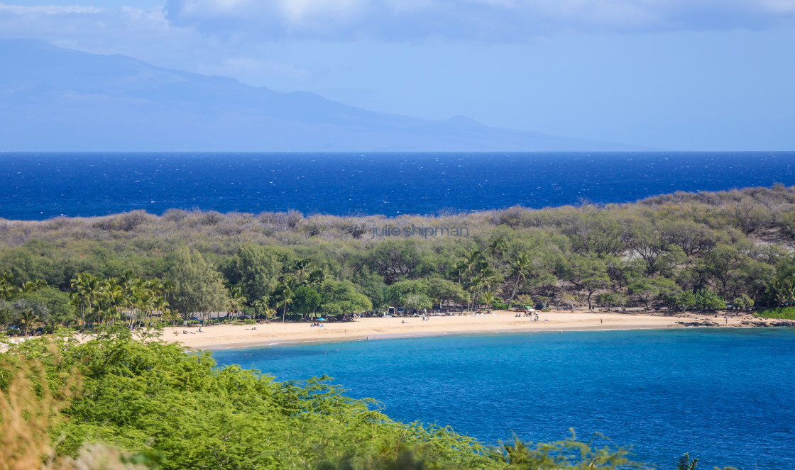 "Lanai with Maui in the background." stock image