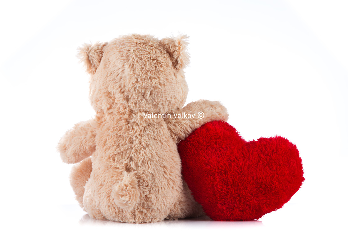 "Teddy Bear Holding a Heart" stock image