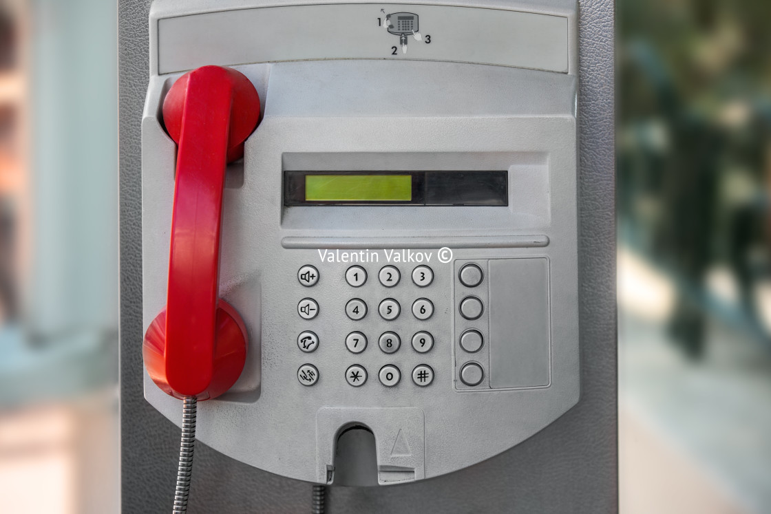 "Public telephone on the city street in Monte Carlo, Monaco" stock image