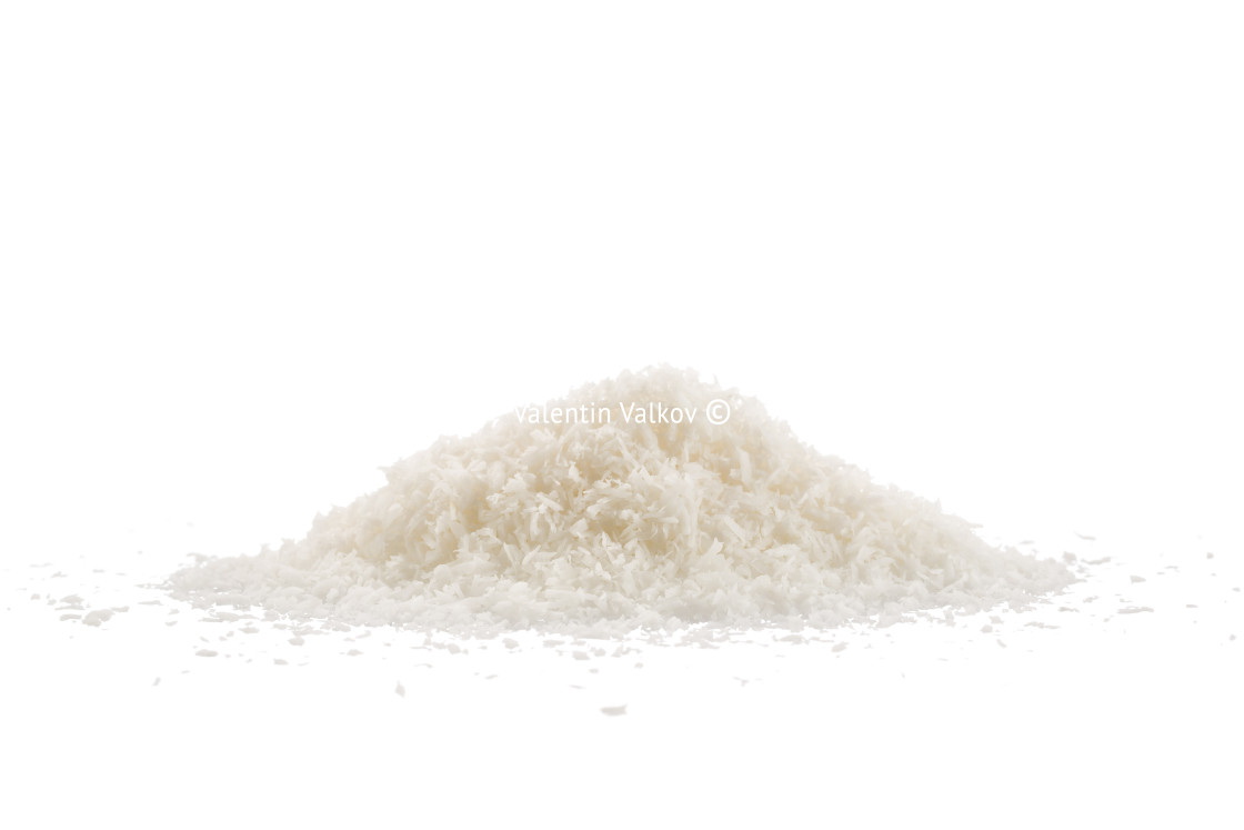 "Coconut Flakes on white background" stock image