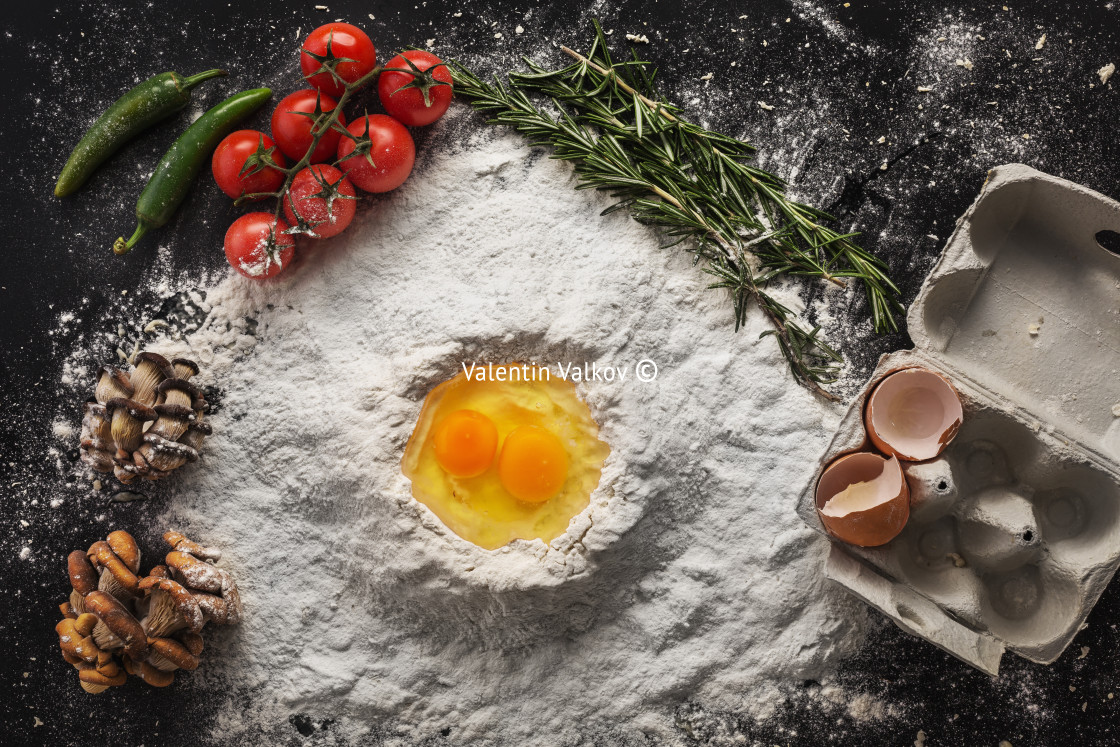 "Health food, cooking concept on black background" stock image