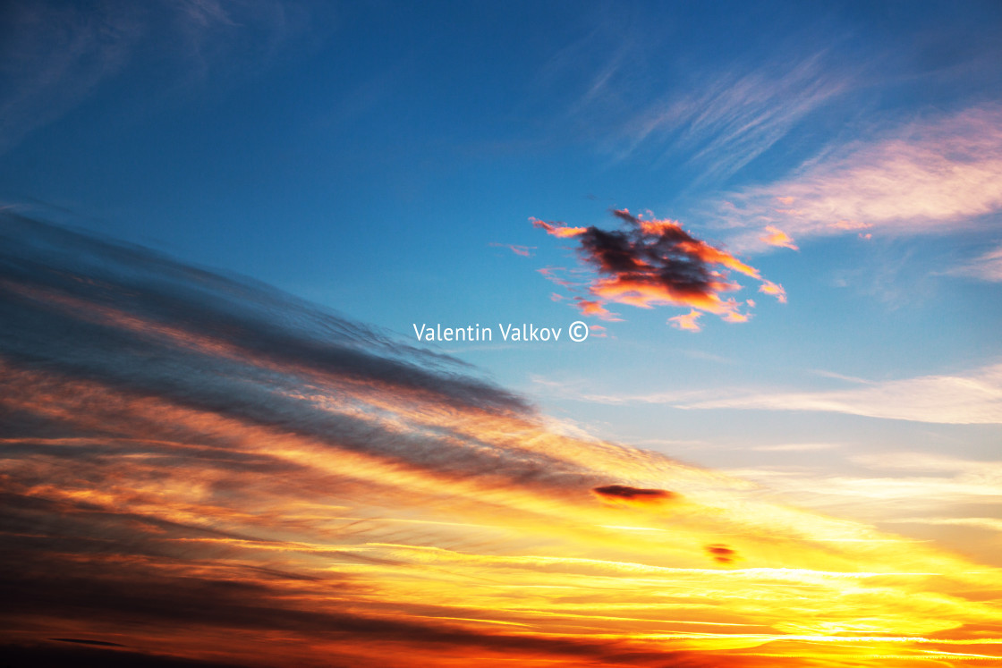"Sunset dramatic sky clouds" stock image