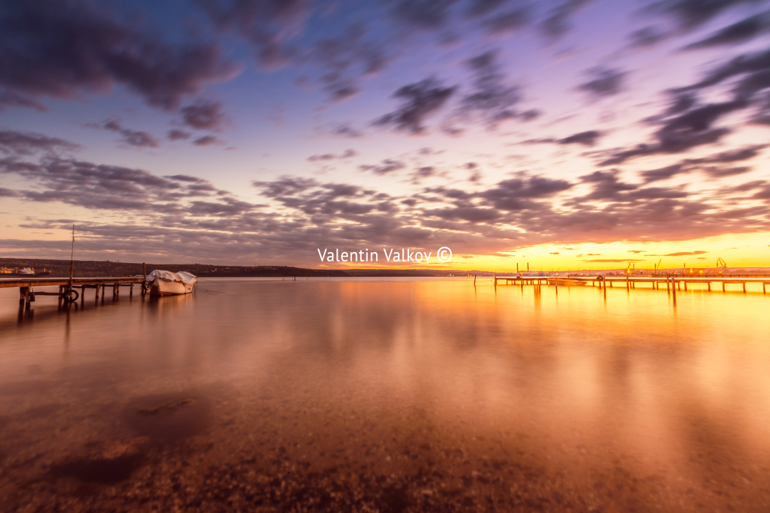 "Beautiful cloudscape over the lake" stock image