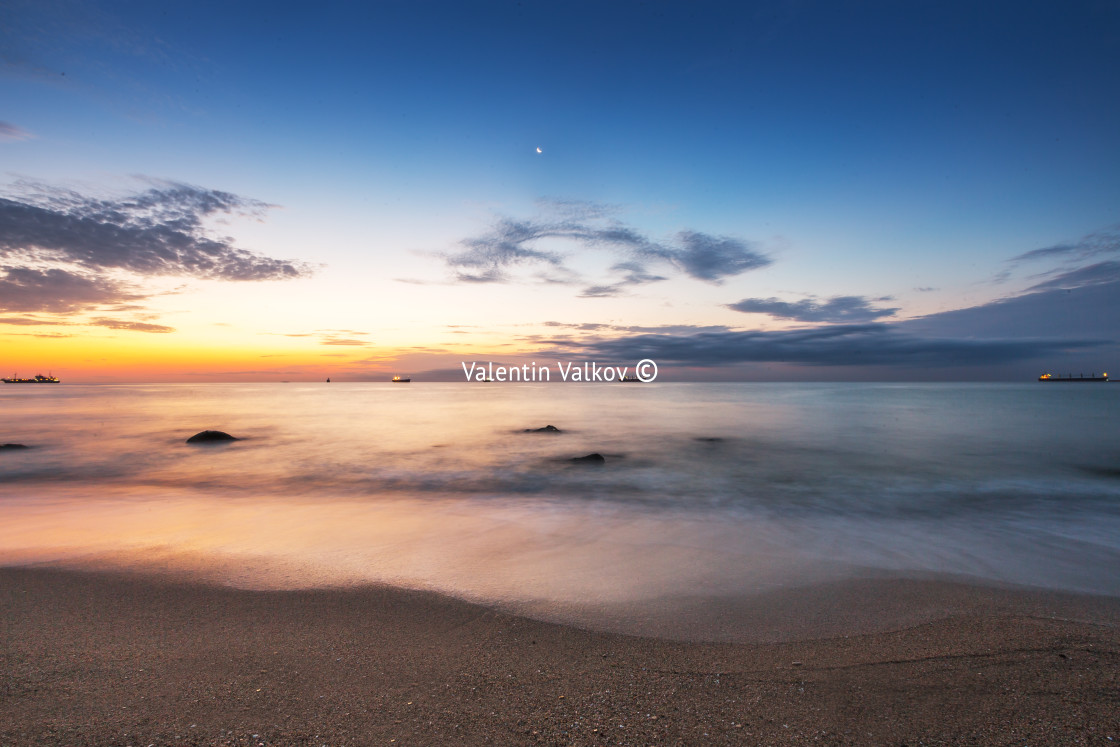 "Beautiful cloudscape over the sea," stock image