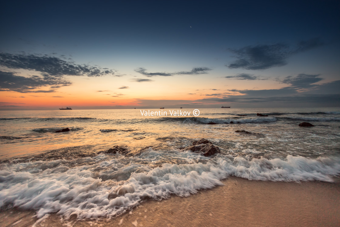 "Beautiful cloudscape over the sea, sunrise shot" stock image