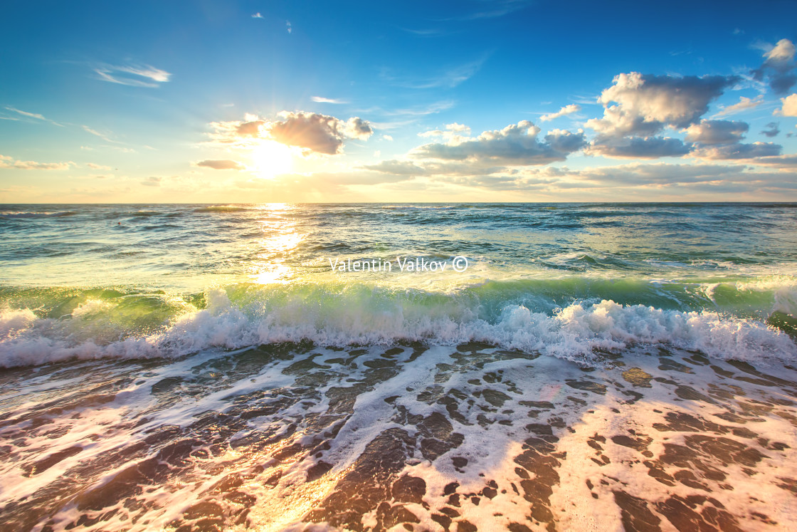 "Beautiful cloudscape over the sea, sunrise shot" stock image