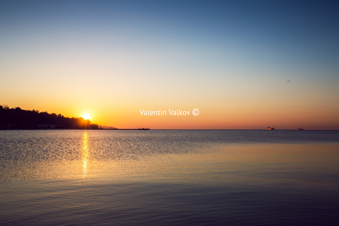 "Beautiful sunrise over the horizon" stock image