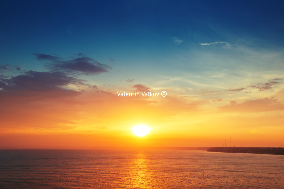 "Beautiful cloudscape over the sea, sunset shot" stock image