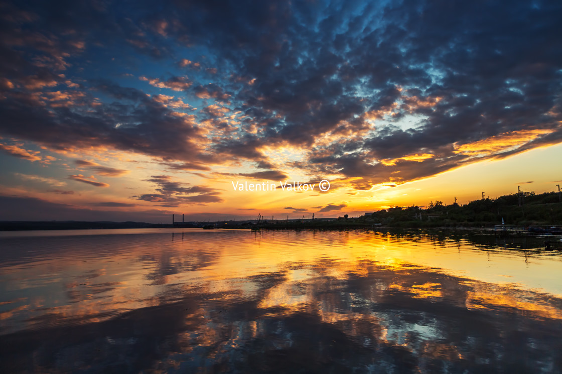 "Sunset Over the lake" stock image