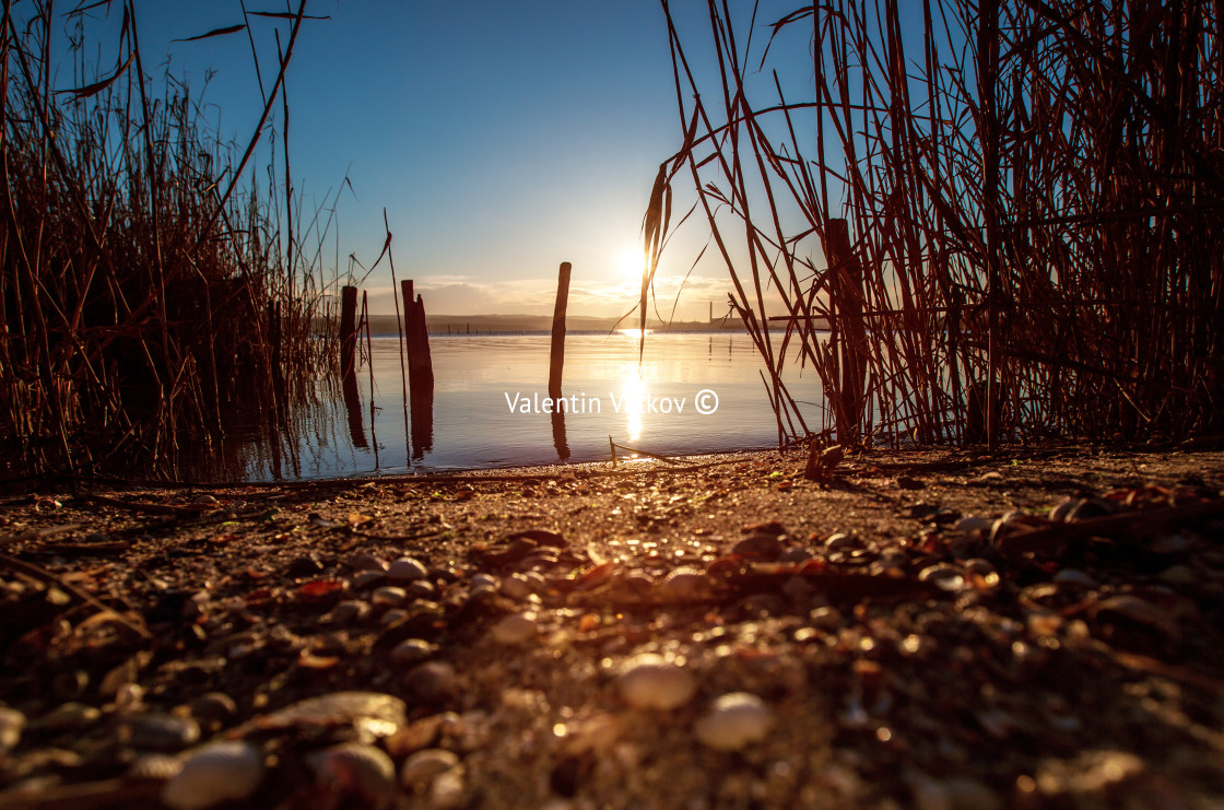 "Sunset Over the lake" stock image