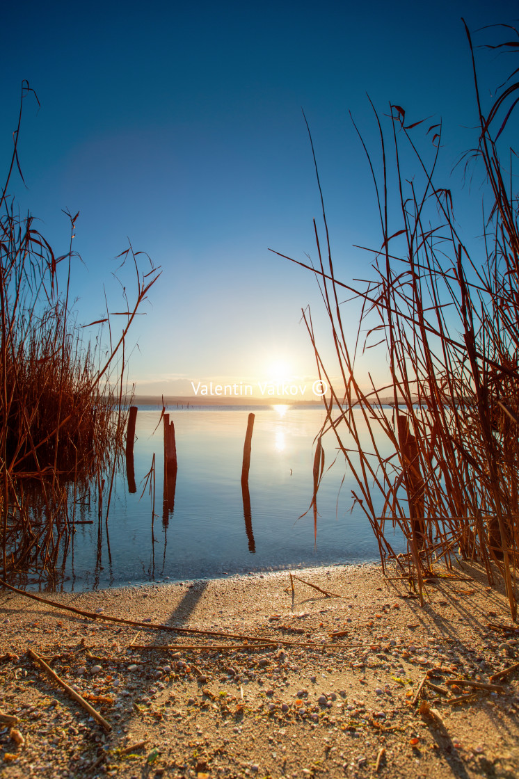 "Sunset Over the lake" stock image