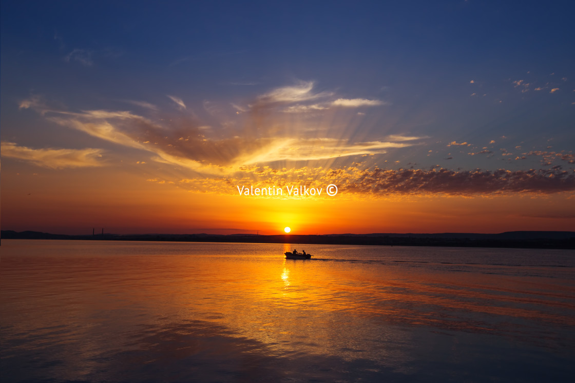 "Sunset Over the lake" stock image