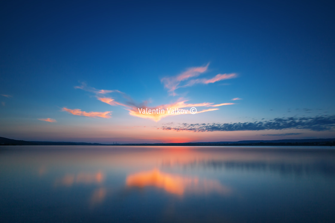 "Sunset Over the lake" stock image