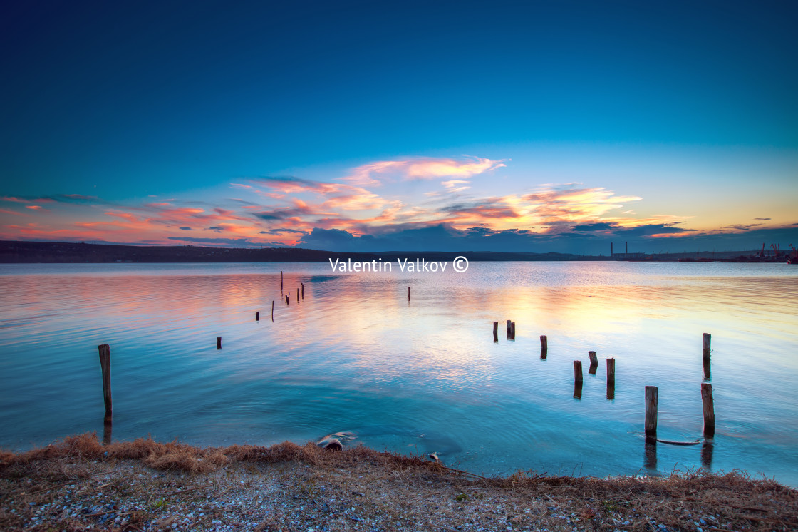 "Sunset Over the lake" stock image