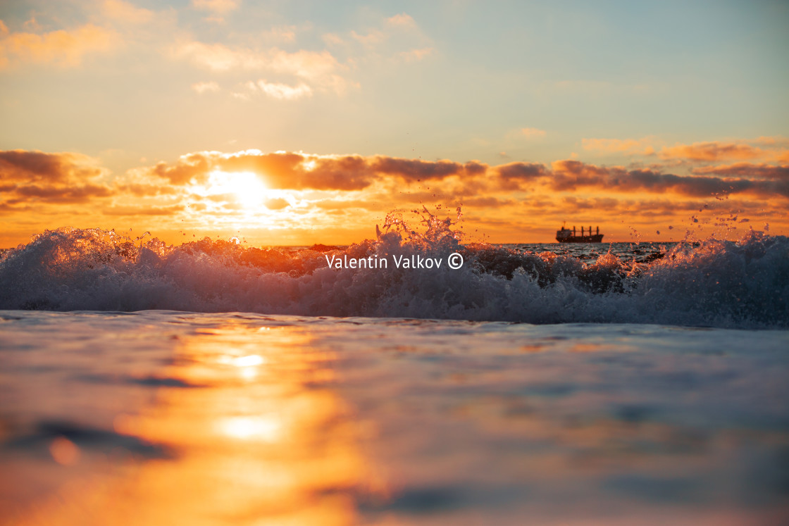 "Colorful sunset over ocean" stock image