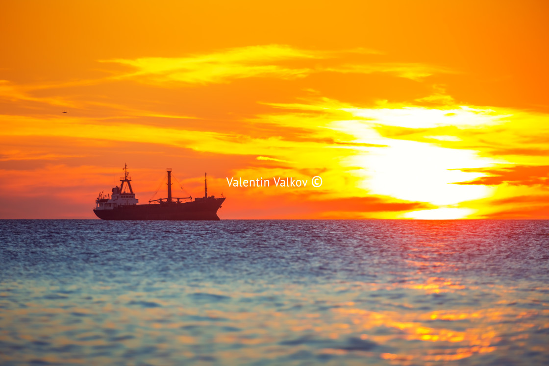 "Morning sunrise over sea" stock image