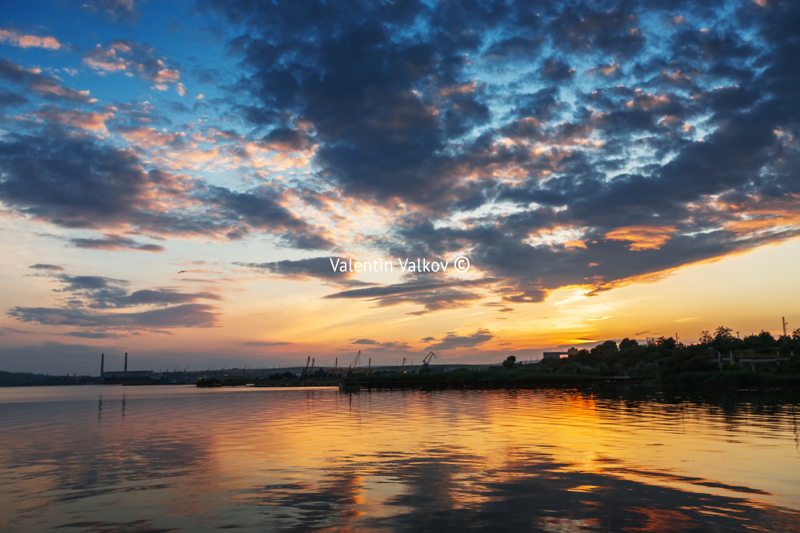 "Sunset Over the lake" stock image